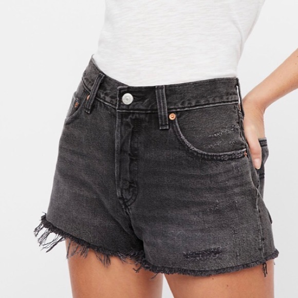 Levi's Pants - levi’s 501 washed black denim shorts